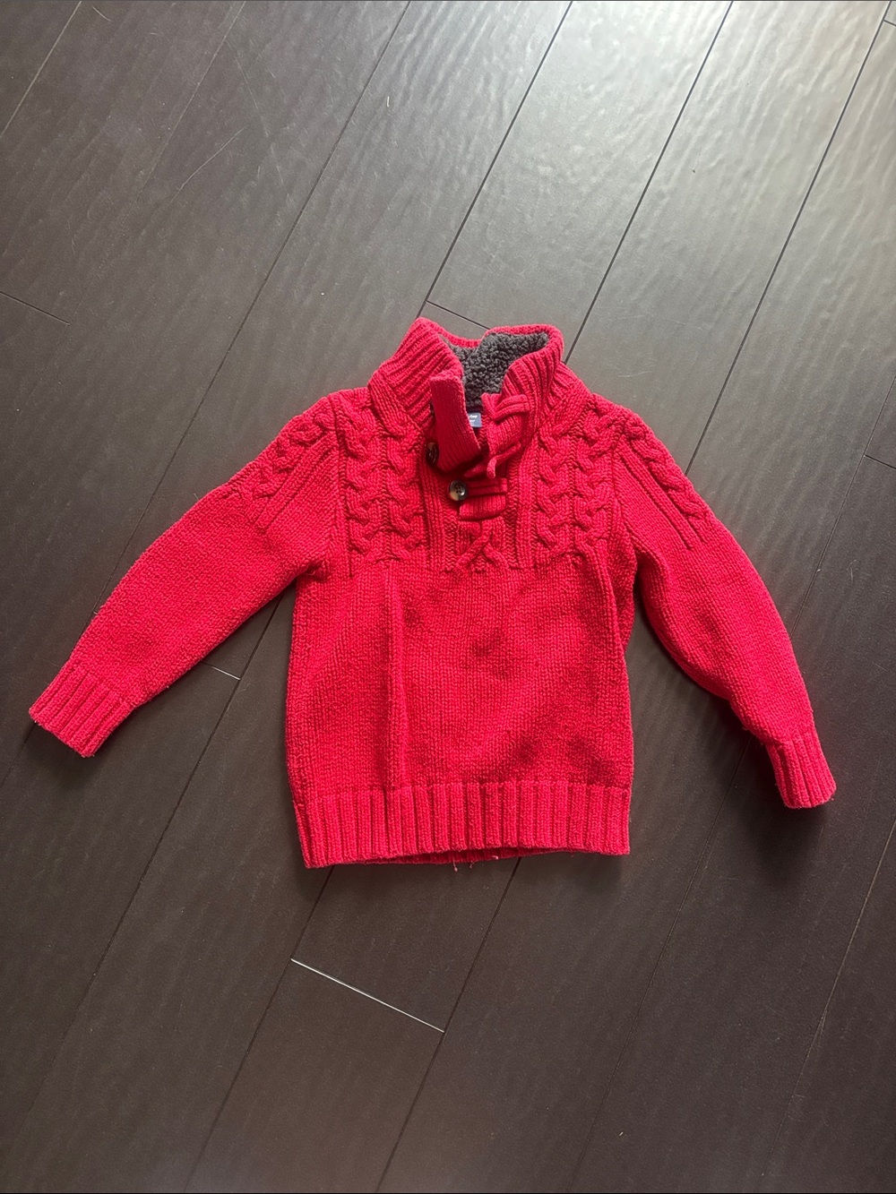 GAP Red Cable Knit Mock Neck Sweater